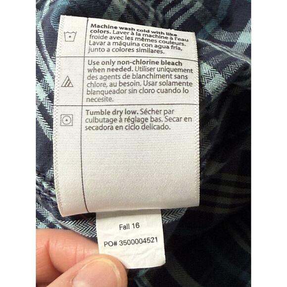 Carhartt Blue Plaid Women's Roll-Tab Sleeve Button-Up Shirt, Size L Large 12/14 - Picture 8 of 9